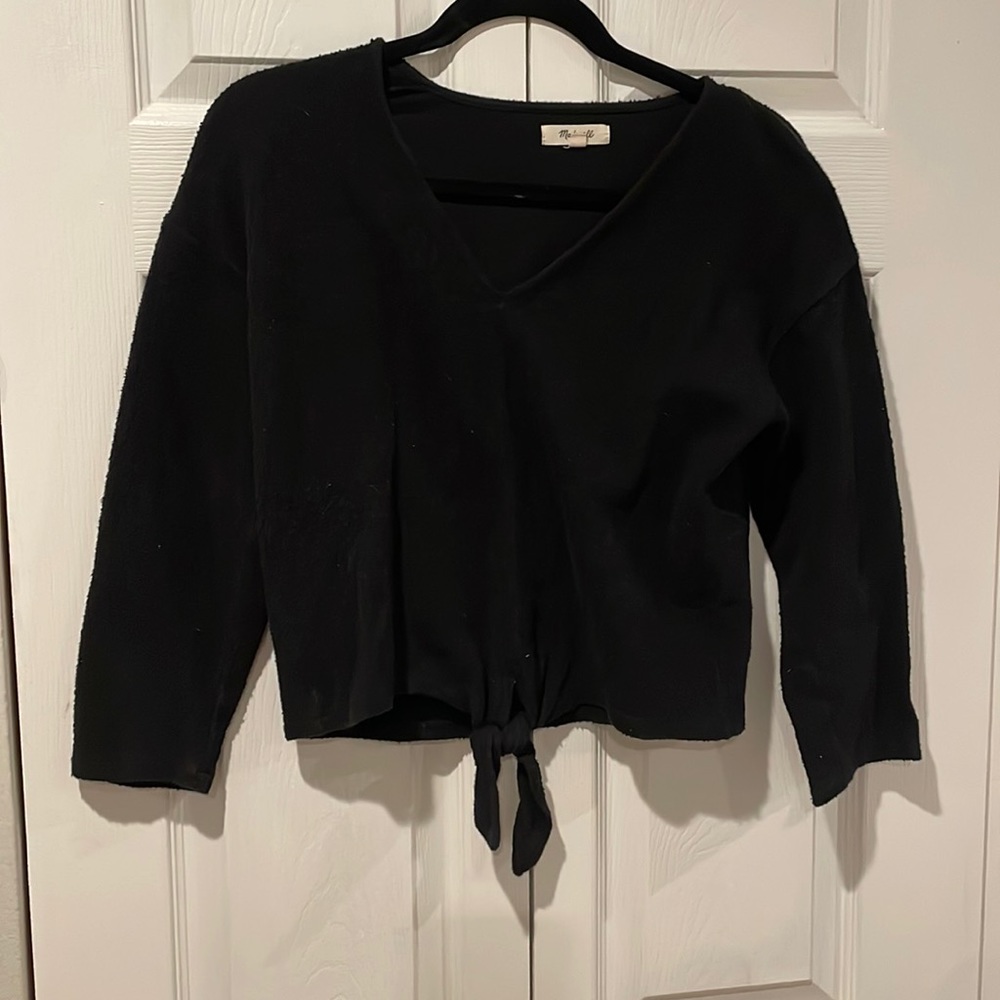 Madewell Black Tie Bottom Shirt Size Medium.
